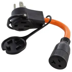 Ac Works Pb1450520 Extension Cords 1ft Plug To Household 15/20 Amp Connector Adapter Cord
