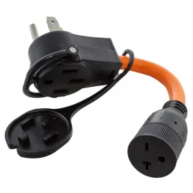 Ac Works Pb1450620 Extension Cords 1ft Rv Marine Connector Adapter Cord Black 20 A