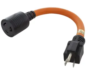 Ac Works S515l520-012 Locking Adapter Household 15amp 5-15p Plug To 20amp L5-20r Female Con