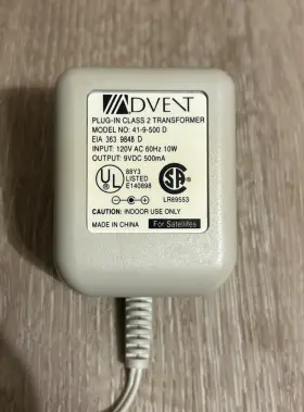 Advent 41-9-500d Ac Adapter Power Supply Speakers Transformer Output 9 V 500 Ma
