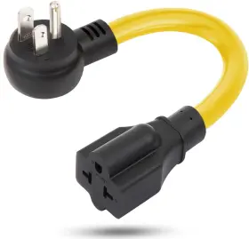 12AWG-1FT-20A AIESHOP Right Angle Plug Adapter Cable Ac Amp