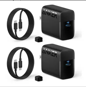 Anker B2653 45w Fast Charging Ac/dc Adapter 2-pack With 1.5m Usb-c Cables Black Anker B2653 45w Fast Charging Ac/dc Adapter 2-pack With 1.5m Usb-c Cables Black