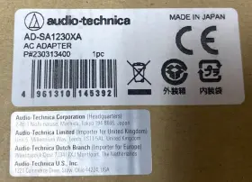 Audio-technica 230313400 Audio-technica Ad-sa1230xa Ac Adapter P/n