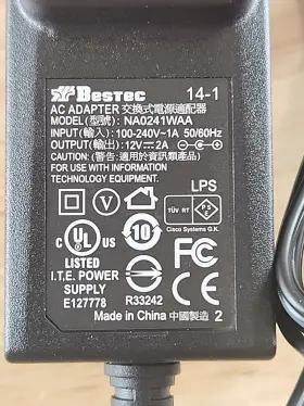 Bestec Nao241waa 12v 2a 24w 5.5 2.5mm Ac Power Adapter Charger Bestec Nao241waa 12v 2a 24w 5.5 2.5mm Ac Power Adapter Charger
