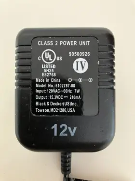 5102767-08 BLACK DECKER Battery Charger Power Adapter Volt #2