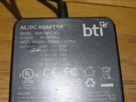 45WUSB-C-BTI BTI Usb Laptop Power Adapter Charger 45WUSB-C-BTI BTI Usb Laptop Power Adapter Charger