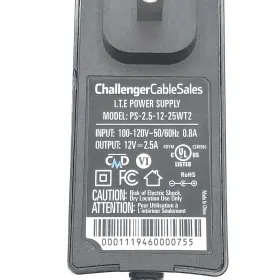PS-2.5-12-25WT1 CHALLENGER CABLE SALES Ac Adapter #2