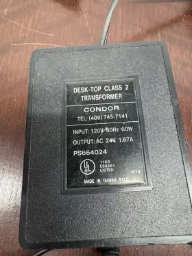 Condor Ps664024 Desk Top Class 2 Transformer 24 V Ac 1.67 Amp Charger