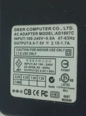 AD1607C DEER COMPUTER Ac Adapter #3