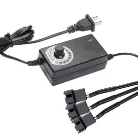 Delinx 613966166453 Triple 3-pin And 4-pin Pc Fan Power Adapter 12v Speed Controller 100-240
