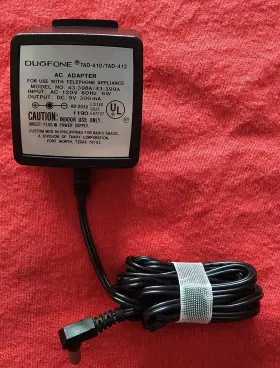 Duofone 43-398a Radio Shack Tad-410 Tad-412 Ac Adapter 43-399a 9v 300ma Power