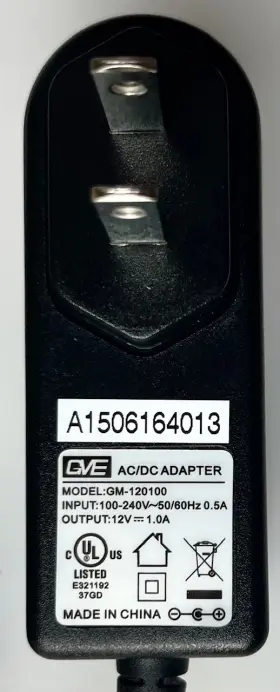 Dve Gm-120100 Genuine Ac/dc Adapter 100-240vac Input 12vdc 1a Output