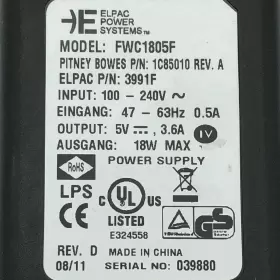 1C85010 ELPAC Pitney Bowes Ac Power Supply Adapter #2 1C85010 ELPAC Pitney Bowes Ac Power Supply Adapter #2