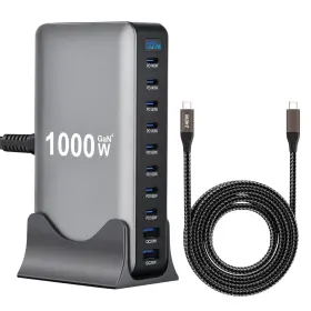 F F.t.s. Famous Tech Shop Ymx-1000w-fts 1000w Gan 10-port Desktop Charging Station With 240w Usb-c C