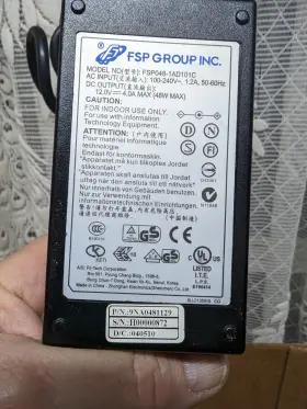 Fsp Group Inc 9na0481129 Fsp048-1ad101c Ac/dc Adapter 100-240vac 50-60hz To 12vdc 4a 48w Tested