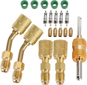 Gohantee 445041612622 R410a Adapter For Mini Split System Charging Vacuum Port 5/16 Female 1