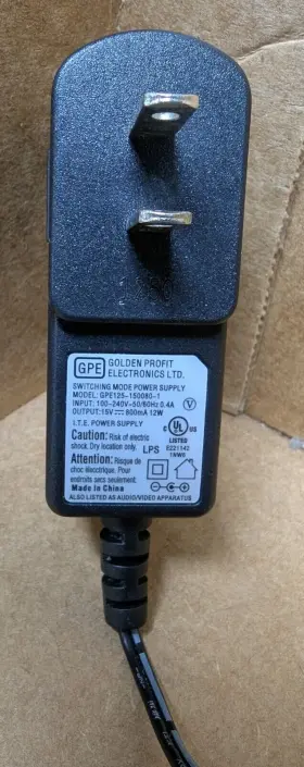 Golden Profit Electronics Gps125-150080-1 Gpe Switching Mode Power Supply 100-240vac 50/60hz 0.4a To 15vdc