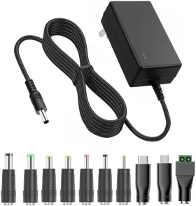 Gpvmtz Q2plaa 12v 2a Power Supply Ac Dc Adapter With 10 Tips Universal In 12 Volt Black