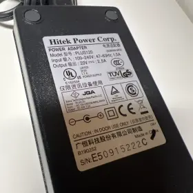 Hitek E50915222c 20v 2.5a Ac Adapter Power Corp Plus120 Printer Tested Used