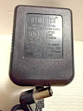 Homedics Ud-0601 Model Wc-100/150 120v 60hz 3w 6vdc 120ma Power Supply Adapter