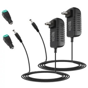 Hzhfcb Cj-1230 2 Pack 12v 3a 36w Power Supply Adapter 100 240v Ac To 12 Volt Dc 3 Amp Conver