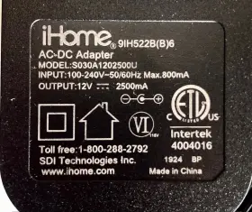9IH522B IHOME Adapter #2