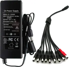 Inc Cs-1205000-us Ac To Dc 12v 5a Power Supply Adapter With 9 Way Splitter Cable Plug 5.5 X 2.1mm