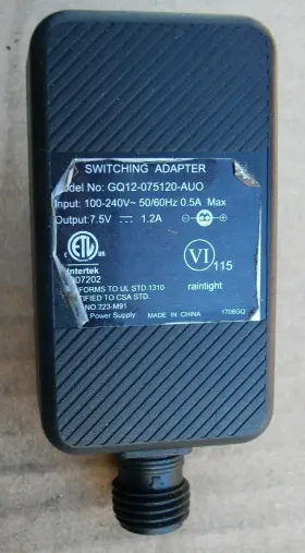 GQ12-075120-AUO INTERTEK Pin Switching Adapter