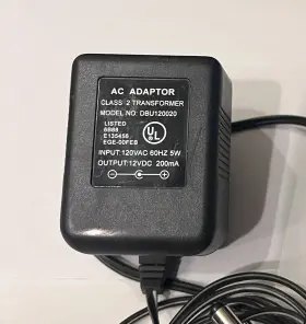 Jameco Dbu120020 Ac Adapter Part # 100095 12vdc/120vac 60hz Dc 5w Class 2 Por