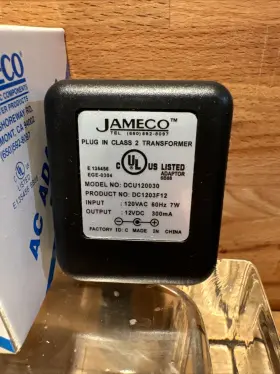 Jameco Dc1203f12 Ac Adapter Part # 127976 Power Supply 12v Dc Class 2 Dcu120030
