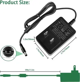 Keyu Ka3601a-1203000us 12v 3a Ac Adapter Power Supply Charger For Dc 5.5mm X 2.5mm / 2.1mm 3ft Cable