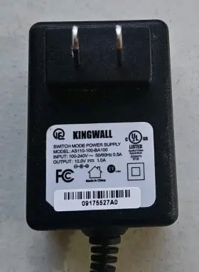 Kingwall As110-100-ba100 Switch Mode Power Supply 10v 1.0a