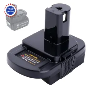 Lasica Ryo-dm18rl-l Adapter Compatible With Ryobi 18v Tools Mil Waukee M 18 And Dewalt 20v Max Battery