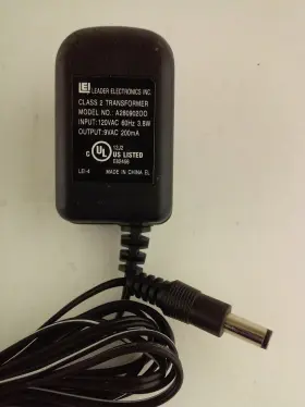 Leader Electronics Inc. A280902oo Lei Ac Power Supply Adapter 9vac 200ma