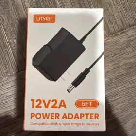 Litstar 721564892077 Dc 12v 1a-2a Power Supply Adapter 100-240v 50-60hz Equipped With A 5.5mm 2.1m