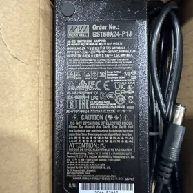 Meanwell 791625818506 Adapter For Mean Well Gst60a24-p1j 24 Volt 2.5 Amp 60 Watt Regulated Table Top Meanwell 791625818506 Adapter For Mean Well Gst60a24-p1j 24 Volt 2.5 Amp 60 Watt Regulated Table Top