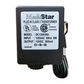 Mediastar Dc1200300 Vintage Media Star Ac Adapter 12v 300ma Oem Class 2 Free Ship