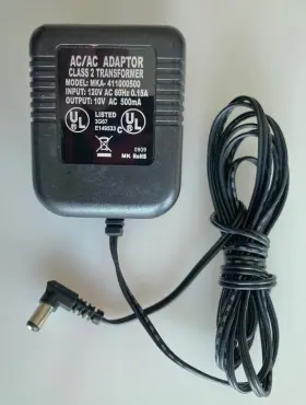 Merry King Mka-411000500 Adapter 120vac Input 10vac 500ma Output