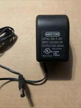 Motor 35a-3-200 Ac/dc Adapter Cat # Output 3vdc 200ma