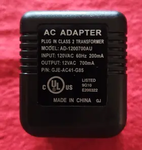 Mw Gje-ac41-g85 12vac 700ma Ac Replacement Adapter Class 2 Transformer Outdoor Decoration Power