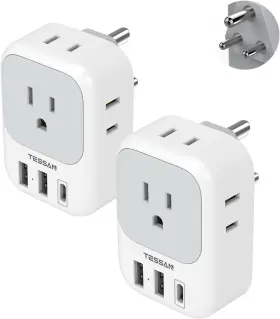 Nobrand Ts-161-in-c Type D Adapter 4 Outlets 3usb 1c Us To India/bang/kuwait/maldives Nobrand Ts-161-in-c Type D Adapter 4 Outlets 3usb 1c Us To India/bang/kuwait/maldives