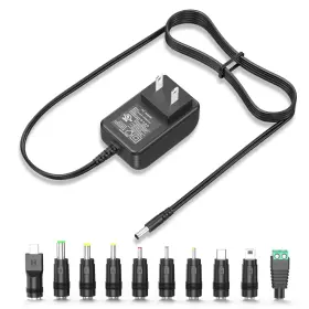 Perfeidy 738634965166 Ul Listed 5v 3a 2.5a 15w Universal Ac/dc Adapters Power Cord With Multi Tips