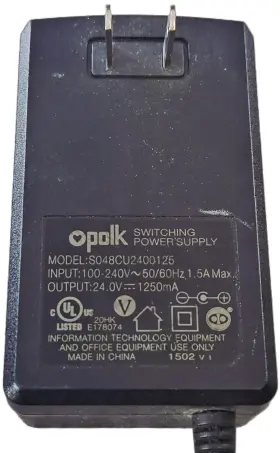 Polk Audio S048cu2400125 Oem Power Supply Ac Adapter 24v 1250ma Soundbar Psu