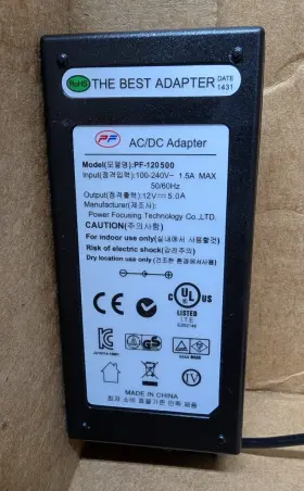 Power Focusing Technology Pf-120500 Ac/dc Adapter 100-240vac 1.5a 50/60hz To 12v