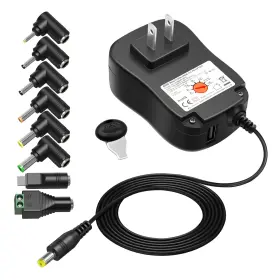 Powseed 611968942044 45w 5v 6v 7.5v 9v 12v 13.5v 15v 3a Dc Power Supply Cord Universal Ac Adapter