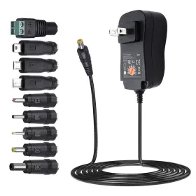Powseed 655100132610 3v 4.5v 5v 6v 7.5v 9v 12v 3a 2a 1a 36w Universal Ac Adapter With 9 Tips Incl