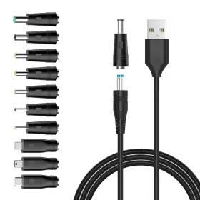 Powseed 655100133037 5v Dc Power Cord Usb To Plug Charging With 10 Adapter Plugs Charg