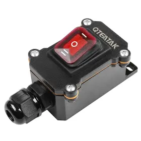 Qteatak Jf-0086-01 Inline Cord Switch Dpst Ac/dc 20a-125v 16a-250v 30a-24v 35a-12v Red