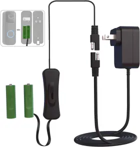 Quzoc 711181764789 Ac Charging Cable Power Adapter Aa Dummy Battery Video Doorbell Transformer