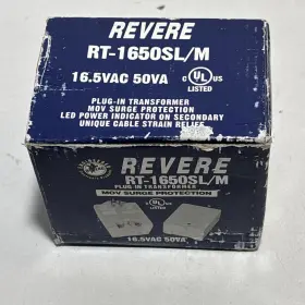 Revere 085903036219 Rt-1650sl/m Plug In Transformer 120vac To 16.5vac Rt-1650 Sl/m